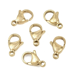 Настоящее золото 18K 304 нержавеющая сталь застежка когтя омара, зеркальная полировка, ионное покрытие (ip), реальный 18 k позолоченный, 15x9.5x4.5 мм, отверстие : 1.8 мм, около 21 шт / упаковка