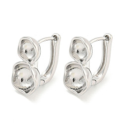 Платинированный Латунная фурнитура для хооп серег, без кадмия, без никеля и без свинца, Реальная платина, 12x17 мм, штифты : 0.5 мм