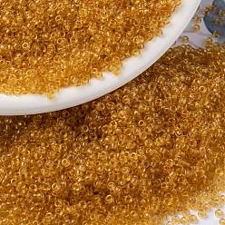 (RR133L) Transparent Topaz Миюки круглые бусины рокайль, японский бисер, (rr 133 l) прозрачный топаз, 15/0, 1.5 мм, Отверстие : 0.7 мм , около 27777 шт / 50 г