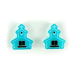 Building Пасхальная тема ушная шпилька орнамент силиконовые формы, формы для литья смолы, для изготовления изделий из уф-смолы и эпоксидной смолы, церковный образец, 19x33x5 мм, внутренний диаметр: 14x16 мм