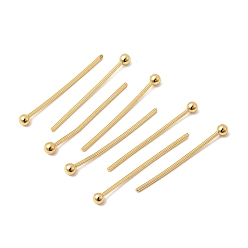 Real 18K Gold Plated SHEGRACE Brass Ball Head Pins, Cadmium Free & Nickel Free & Lead Free, Long-Lasting Plated, Real 18K Gold Plated, 19~21.5x0.7mm, 21 Gauge, Head: 2mm