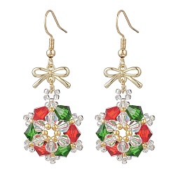 Красный Серьги-подвески в форме снежинок из нержавеющей стали, золотые, красные, 49~51x20~22 мм