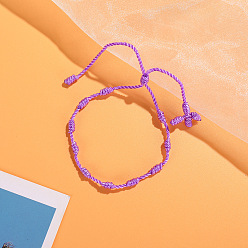 Средняя Орхидея Браслеты из переплетенных бусин из нейлонового шнура, Браслеты из четок для пары друзей, средне орхидеи, 6-1/4~11-3/4 дюйм (16~30 см)