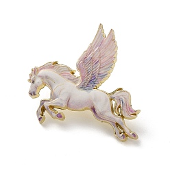 Белый Булавки с конской эмалью, булавки для лацканов из сплава для одежды рюкзака, золотой свет, белые, 34.5x29 мм