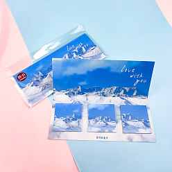 Темно-Голубой Квадрат с блокнотом для заметок с рисунком пейзажа, наклейки с наклейками, для офисного школьного чтения, глубокое синее небо, 60x60 мм, 20 листы / стиль, 3 стили, 60 листы/книга