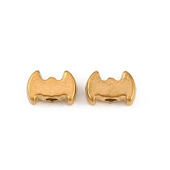 Bat 304 из нержавеющей стали бусы, реальный 18 k позолоченный, ионное покрытие (ip), летучая мышь, 5x7x3 мм, отверстие : 1.5 мм