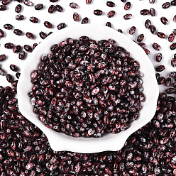 Светло-Коралловый Спрей роспись стекла бисер, овальные, свет коралловый, 7x4~4.5 мм, отверстие : 0.9 мм, Около 2500 шт / фунт