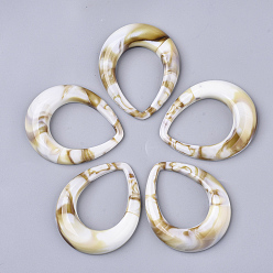 Льняное Полотно Акриловые подвески, Стиль имитация драгоценных камней, слеза, белье, 53x43.5x8 мм, отверстие : 26x36 мм, Около 73 шт / 500 г