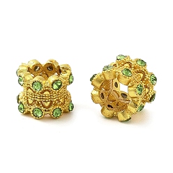 Золотой Латунные микро проложить Цирконий Европейский бисером, без свинца и без кадмия, долговечный, большое отверстие шарик, золотые, 7x9x9 мм, отверстие : 4.5 мм