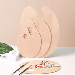 Фора Классическая незаконченная деревянная акварельная масляная палитра, держатель для большого пальца лотка для краски, оранжевые, 24x18x0.3 см