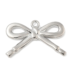 Платина Подвески из сплава , стойки покрытие, бантом, платина, 26.5x40x4 мм, отверстие : 2.5 мм