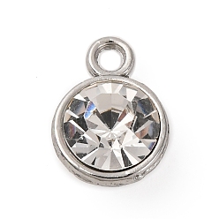 Кристалл Подвески из сплава и страза, круглые подвески, без свинца и без кадмия, кристалл, 12x9x6 мм, отверстие : 1.8 мм