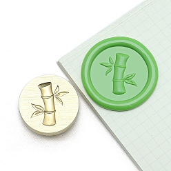 Бамбук Круглые латунные головки штампа, золотые, бамбук, 25 мм