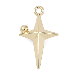 Cross Золотые литые подвески, крест прелести, 20.5x12.5x5.5 мм, отверстие : 1.4 мм