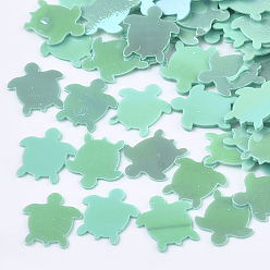 Средний Аквамарин Аксессуары для орнаментов, пластиковые пайетки / блестки из пвх, черепаха, средний аквамарин, 8x7x0.3 мм, около 25000 шт / 500 г