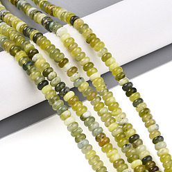 Сюянь Нефрит Природного нефрита Xiuyan бисер нитей, рондель, 4~4.5x2~2.5 мм, отверстие : 0.7 мм, около 151~152 шт / нитка, 15.16~15.35'' (38.5~39 см)