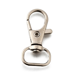 Платина Застежками сплава поворотные, с карабин-лобстерами , платина, 36x17.5x6 мм