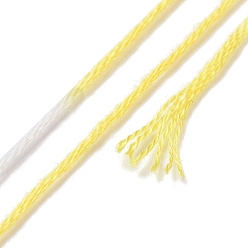 Yellow 10 Skeins 6-Ply Polyester Embroidery Floss, Cross Stitch Threads, Segment Dyed, Yellow, 0.5mm, about 8.75 Yards(8m)/skein