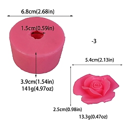 Ярко-Розовый Силиконовые формы для роз своими руками, формы для изготовления свечей, форма для ароматерапевтической свечи, ярко-розовый, 6.8x3.9 см, Внутренний диаметр: 5.4x2.5 cm
