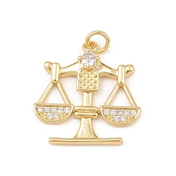 Настоящее золото 18K Латунные микро проложить кубического циркония подвески, весы, без кадмия и без свинца, стойки покрытие, долговечный, с целью перехода в кольце, реальный 18 k позолоченный, 21.5x21x3.5 мм, отверстие : 3.4 мм