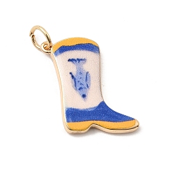 Shoes Латунные подвески с принтом, золотые, с целью перехода в кольце, обуви, 20x19x3 мм, отверстие : 3.5 мм