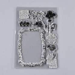 Цветок Пластиковые штампы, для diy scrapbooking, фотоальбом декоративный, изготовление карт, штампы, цветочным узором, 149~151x100x3 мм