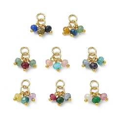 (52) Непрозрачная лаванда Крашеные нефрита подвески натуральный Malaysia, граненые рондельные бусины, подвески-кисточки, золотые, разноцветные, 10x8.5 мм, Перейти кольцо: 5x0.8 мм, внутренний диаметр: 3 мм