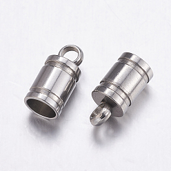Нержавеющая Сталь Цвет Устойчивы к потускнению 201 наконечники шнура из нержавеющей стали, цвет нержавеющей стали, 10x5 мм, отверстие : 2 мм, 4 мм внутренним диаметром
