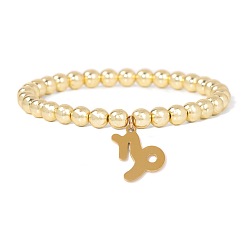 Козерог Гематитовые синтетические немагнитные браслеты, браслеты с подвесками созвездия для мужчин и женщин, Козерог, 7-1/2 дюйм (19 см)