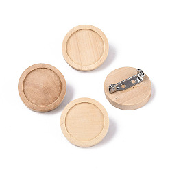 Цвет Древесины 304 оправа для кабошонов из нержавеющей стали, с деревянным подносом, плоско-круглые, деревесиные, лоток : 20 мм, 25x5 мм
