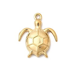 Tortoise Подвески из нержавеющей стали 304, реальный 18 k позолоченный, ионное покрытие (ip), долговечный, черепаховый шарм, 13.5x11x2 мм, отверстие : 1 мм