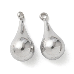 Нержавеющая Сталь Цвет 304 подвески из нержавеющей стали, очарование слезы, цвет нержавеющей стали, 18x8 мм, отверстие : 1.6 мм