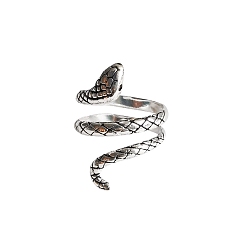 Snake Retro Alloy Yarn Guide Finger Holder, Crochet & Knitting Tools, Wrap Finger Rings, Snake Pattern, 2~2.8cm