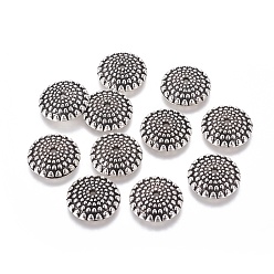 Античное Серебро Тибетский сплав стиля apetalous крышки шарика,, без кадмия и без свинца, античное серебро, 15x4 мм, отверстие : 2 мм