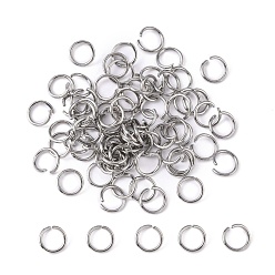 Stainless Steel Color 304 Stainless Steel Jump Rings, Open Jump Rings, Stainless Steel, 18 Gauge, 8x1mm, Inner Diameter: 6mm