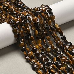 Тигровый глаз Природных тигровый глаз бисер нитей, сердце, 5.5x6~6.5x2.5~3 мм, отверстие : 0.7 мм, около 69~72 шт / нитка, 14.88~15.2 (37.8~38.6 см)