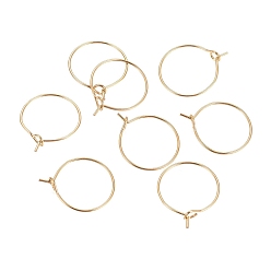 Золотой Ионное покрытие (ip) 316 l выводы обручей из хирургической нержавеющей стали, Винные стекла, золотые, 16x0.7 мм, 21 датчик