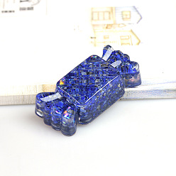 Ляпис-Лазурь Украшение для витрины конфет из смолы, с натуральными чипсами из лазурита внутри статуй для украшения домашнего офиса, 65x32x18 мм