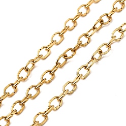 Золотой Ионное покрытие (ip) 304 кабельная цепь из нержавеющей стали, несварные, с катушкой, золотые, 5x3.5x0.8 мм