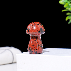 Красный Обсидиан Натуральная статуя гриба из обсидиана из красного дерева, для украшения домашнего рабочего стола, 38 мм