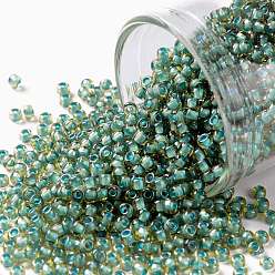 (308) Translucent Opal Picasso Toho runde Rocailles, japanische Rocailles, (308) durchscheinender Opal Picasso, 11/0, 2.2 mm, Bohrung: 0.8 mm, über 1110pcs / Flasche, 10 g / Flasche