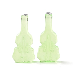 Lawn Green Violin Shape Dummy Wine Bottle Resin Cabochon, Lawn Green, 36.5x17x8mm