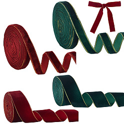 (52) Непрозрачная лаванда 12 ярдов 4 стилей рождественская тема полиэстеровая бархатная лента, для аксессуаров для одежды, украшение подарка, разноцветные, 3/8~1 дюйм (10~25 мм), 3 ярды / стиль