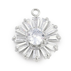 Платина Латунные подвески, , со стеклом, платина, 22.5x19.5x6.5 мм, отверстие : 1.5 мм