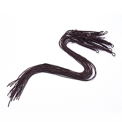 Coconut Brown Polyester Nylon Mobile Phone Making Cord Loops, with Coconut Beads, Coconut Brown, 310~330x7x6~6.5mm, Hole: 3.5~4.5mm