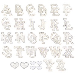 (52) Непрозрачная лаванда 58шт. страз, АБС-пластик, жемчужные украшения, аксессуары, термоклей на спине, аксессуары для костюма, письмо и сердце, разноцветные, 35x42x4.5 мм