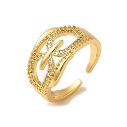 Другие Кольца-манжеты из латуни с микро-паве и прозрачным циркониевым покрытием для женщин, долговечный, без кадмия и без свинца, реальный 18 k позолоченный, 13 мм