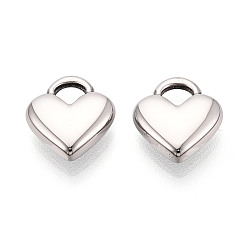 Нержавеющая Сталь Цвет 304 прелести нержавеющей стали, шарма сердца, анти-тускнение, цвет нержавеющей стали, 12.1x11x3.5 мм, отверстие : 3.5x3.2 мм