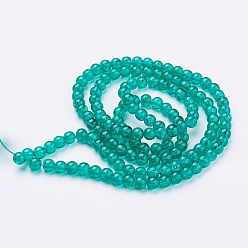 Medium Sea Green Spray Painted Crackle Glass Beads Strands, Round, Medium Sea Green, 10mm, Hole: 1.3~1.6mm, 31.4 inch