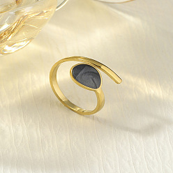 Черный 304 из нержавеющей манжеты кольца стальные эмалированные, слеза, чёрные, внутренний диаметр: 15~20 мм